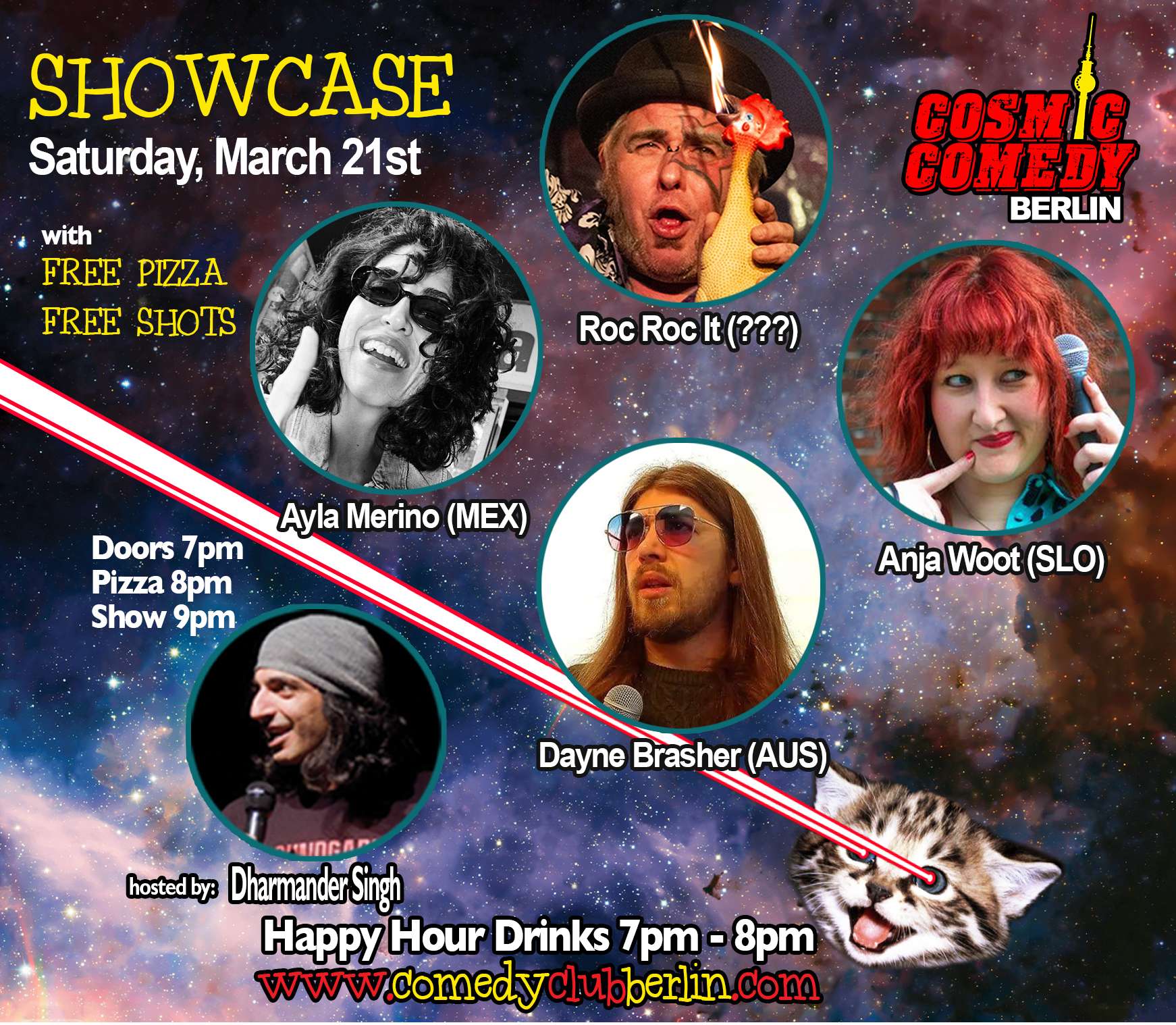 Comedy, Pizza and Shots – SHOWCASE SATURDAY